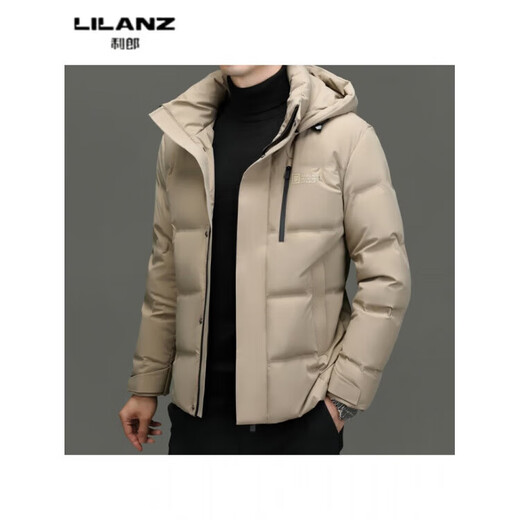 LILANZ, новинка зимы 90, мужской пуховик с капюшоном и утиным пухом, утепленный и теплый, деловой, однотонный, простой и универсальный тренд, черный 14XL (190)