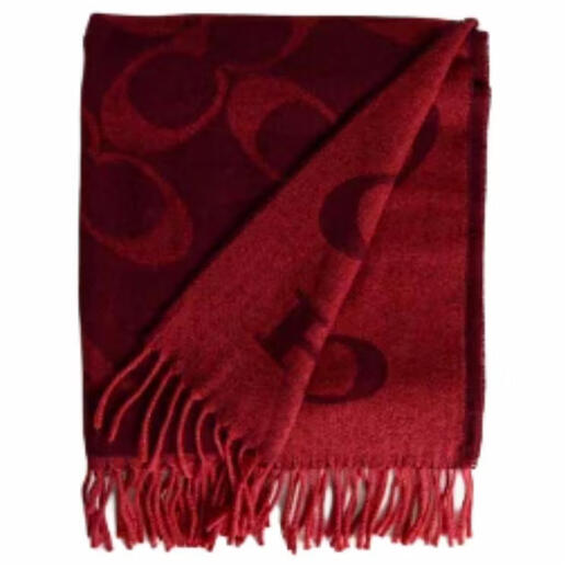 COACH tassel letter print wool scarf women's default F (one size fits all)