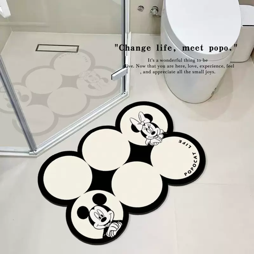 Yusenyi Cartoon Mickey Bathroom Toilet Floor Mat Bathroom Door Strong Water Absorption Quick-Drying Diatom Mud Non-Slip Soft Home DY Mickey Dream A Diatom Mud Floor Mat 40x60cm (environmentally friendly and odorless)