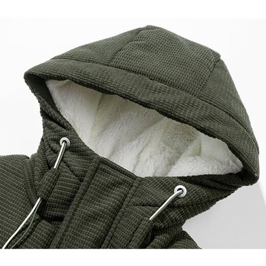 Jeanswest Outdoor Sports Cotton Jacket Men's Winter Versatile Hooded Cotton Jacket Plus Velvet Thickened Windproof Warm Jacket Caramel Color XL