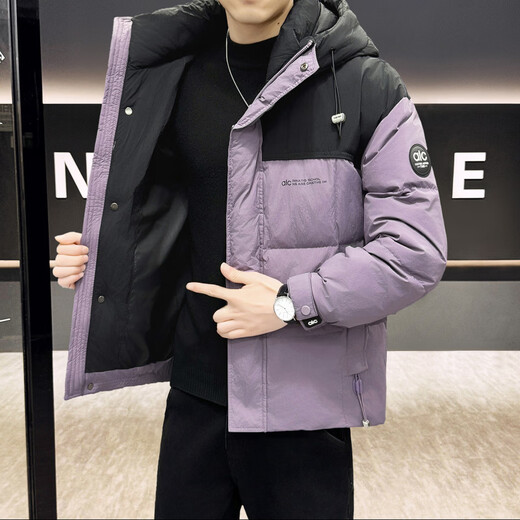 Snow Flying (SNOWFLYING) high-end men's down jacket men's winter 2025 new hooded light luxury trendy thickened windproof warm jacket trendy black 2XL 140-160Jin Jin equals 0.5 kg