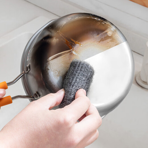 Sungsa Japanese kitchen brush stainless steel wire ultra-fine steel wool disposable pot washing bowl brush polishing cleaning ball 2 packs (12 pieces)