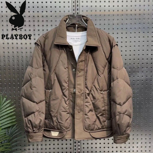 Playboy (PLAYBOY) Winter 2025 New Thin Lapel Cotton Jacket Korean Style Slim Thick Top Casual Men's Cotton Jacket Black Thickened XL