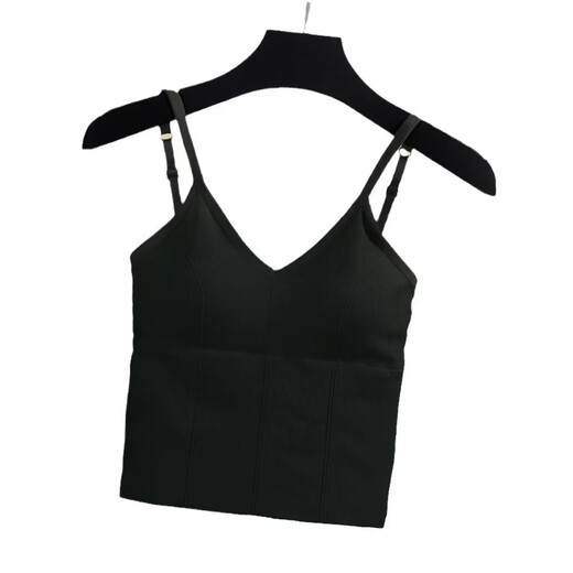 2025u-shaped beautiful back underwear for women summer bra all-in-one card card outer wear tube top camisole breathable U-shaped extended version black S (80-95Jin Jin equals 0.5 kg