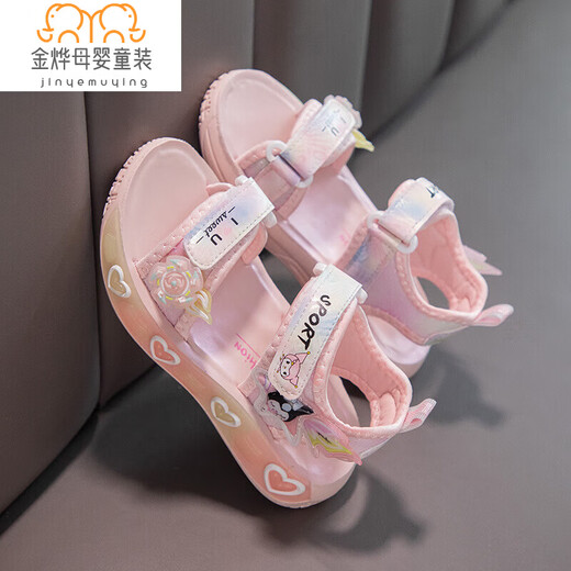 Yujiyu Girls Sandals Summer New 2025 Children's Beach Shoes Soft Sole Children's Shoes Non-Slip Middle and Large Children's Girls Princess Shoes Purple-Velcro Adjustable Front and Back 25 Sizes Inner Length 16cm