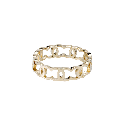 Chanel Classic Double C Ring Women's Gold Gift Gold 52