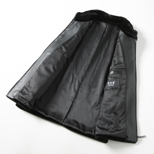 CHEVALPES international first-line brand sheep shear men's fur coat all-in-one men's short vest leather jacket wool fur horse black L 170