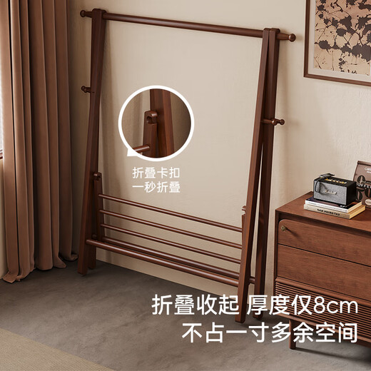 Ouyilang solid wood floor-standing coat rack bedroom household coat rack vertical simple indoor wooden clothes drying rack