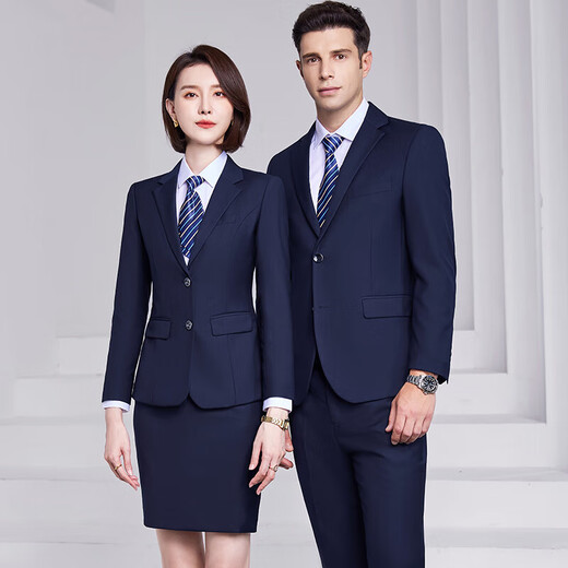 Professional suits for men and women, formal jackets, sales department sales work clothes, 4S store work clothes, bank suits, men - light gray jacket + trousers 2XL