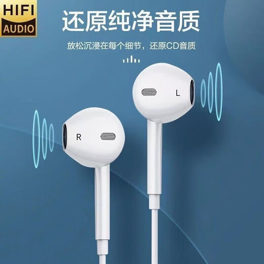 Hot-selling wired earphones semi-in-ear 3.5mm round hole type-c flat mouth suitable for Huawei Apple oppovivo Xiaomi with microphone karaoke digital audio fully compatible typec interface-PER diaphragm with microphone without tuning-digital audio