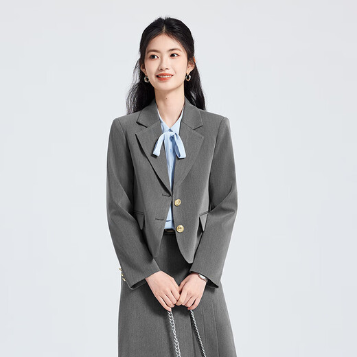 Light workplace formal women's suit, college student teacher interview wear, small suit, professional attire, suit jacket, skirt, black jacket + 2108# white shirt + skirt M