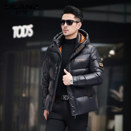 LILANZ men's down jacket winter new high-end brand hooded light luxury white duck down men's jacket blue L