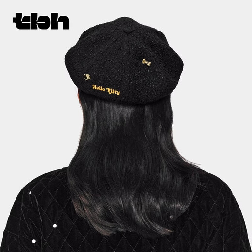 Brutalist Home (tbh) Hello Kitty Tweed Beret Outdoor Sun Hat Sun Hat Gift Hello Kitty Tweed Beret