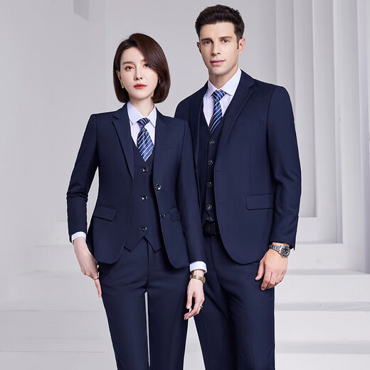 Professional suits for men and women, formal jackets, sales department sales work clothes, 4S store work clothes, bank suits, men - light gray jacket + trousers 2XL