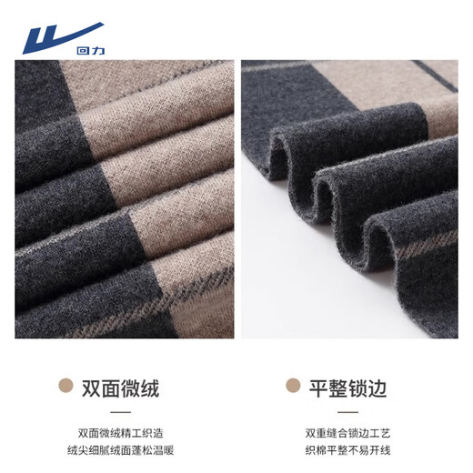 Pull back scarf men's winter warm plaid student scarf versatile thickened warm Christmas New Year New Year's Day gift Qiji red