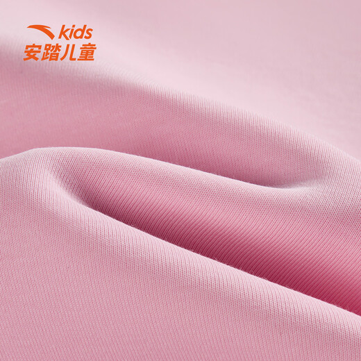 ANTA Children's Clothing Children's Sports Sweatshirt Girls' Sports Lifestyle Series New Year's Style Trendy Versatile Cute Pullover Sakura Pink-1 120 CM