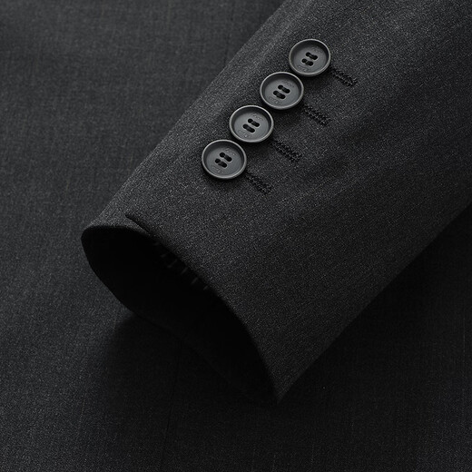 Lilang Youth Business Men's Wear Light and Dark Stripes Suit Men's Double-Breasted Peaked Collar Anti-Wrinkle Suit Two-piece Set Gray Coffee (1YA) 165A