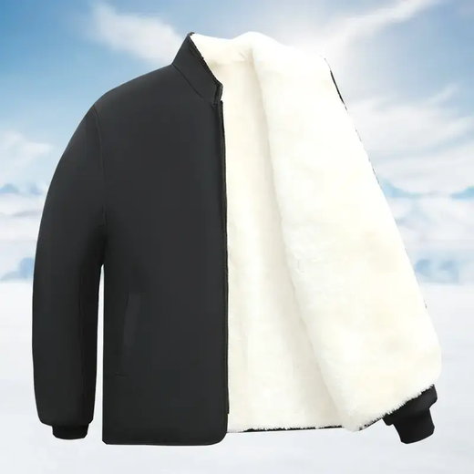 Fur all-in-one fur jacket, thickened and warm, winter men's and women's inner lining leather jacket, black XL, recommended weight 100-120 Jin Jin equals 0.5 kg