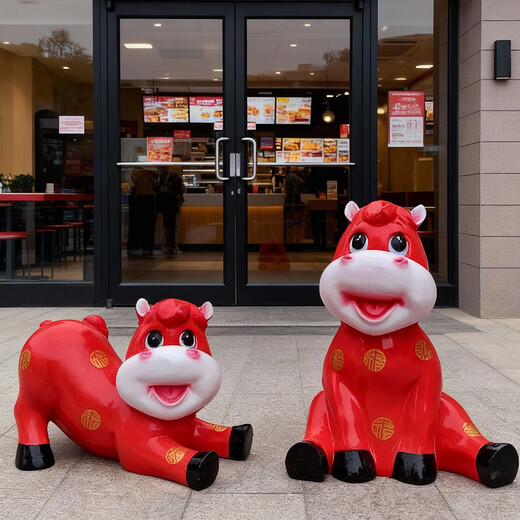 Hougu Decoration Home 2026 Year of the Horse New Year Ornaments Large Outdoor Courtyard Landscape Mall Plaza Floor-standing Cartoon Zodiac Horse Sculpture Lying Down and Stretching the Waist Auspicious Horse