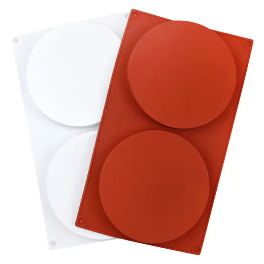 Yusenyi Bray Pudding Food Grade Inch Mold Silicone Inch Disk Baking Silicone Round Bray 64 High Temperature Resistant Mold Cake (about 4 inches) 6-connected disc silicone mold (diameter 9.6cm) brick red
