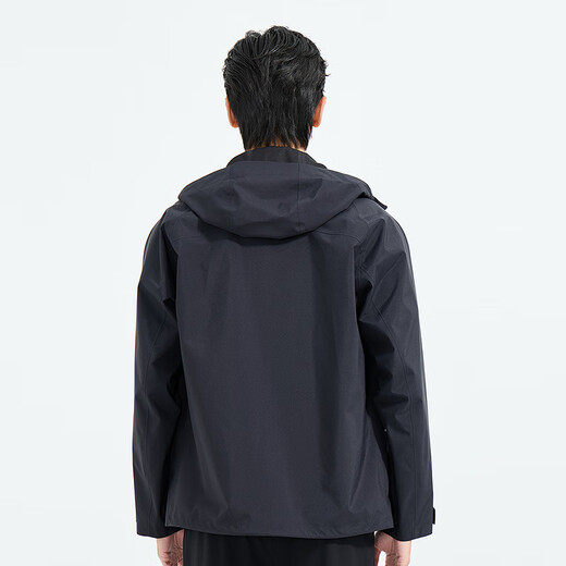 LiLang Легкая модная мужская одежда Торговый центр Ветровка в одном стиле Мужская эластичная легкая в уходе ветрозащитная куртка с капюшоном для поездок на работу, черная (1K) M (165)