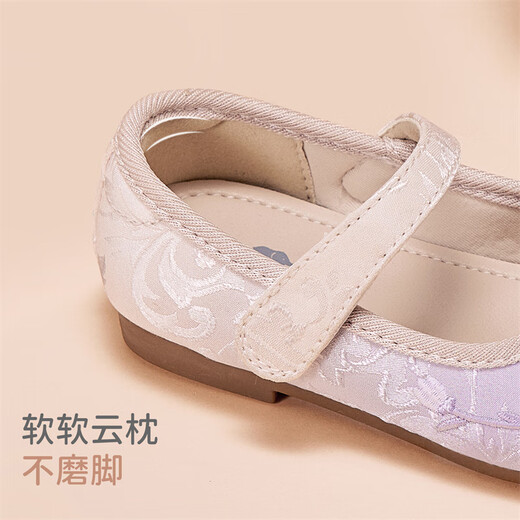 DAVE&BELLA Girls' Leather Shoes Chinese Style Children's Hanfu Shoes 2026 Spring New Baby Girls' Shoes Children's Casual Shoes Gradient Purple Ready Stock 21