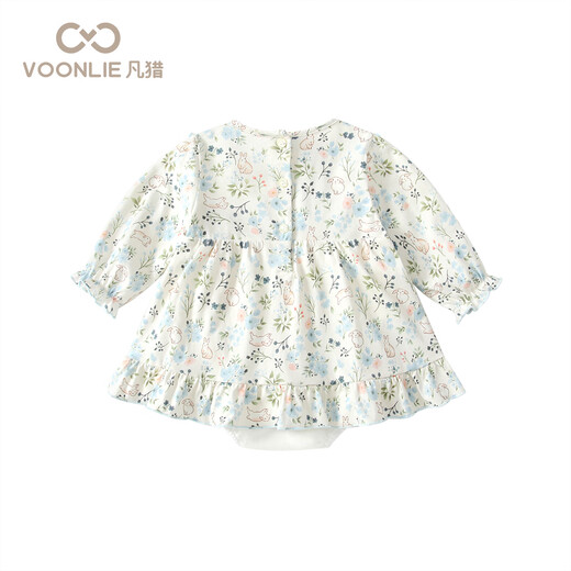 Fanhunting baby spring clothes newborn clothes baby girl onesie princess full moon hundred days full skirt hayi spring and autumn blue 73cm