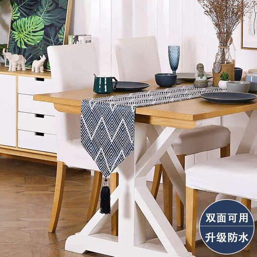 Fantasy table runner, coffee table, dining table decoration, middle strip, rectangular TV cabinet, shoe cabinet cover, yellow-green double-layer pendant, 30x220cm (same on both sides)