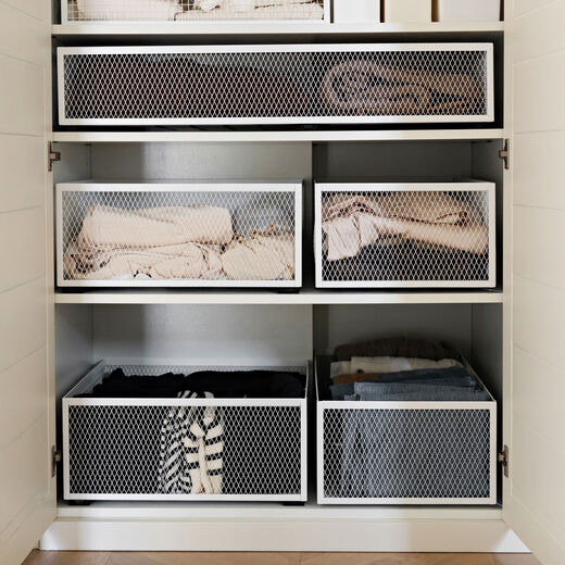 Wing Fantasy Wardrobe Basket Storage Box with Slide Rails, Sizeable Organizing and Storage Tools Cloakroom, Depth 50x Width 20x Height 18cm/With Slide Rail Nano Glue/Default Diamond