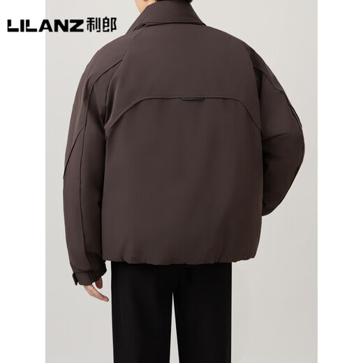 LILANZ official 90 velvet three-dimensional tailoring fashion workwear stand-up collar down jacket men's winter new casual thickened and warm men's clothing, sauce purple, velvet content 90% - flagship model M (71g filled with velvet)