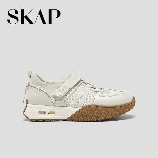 SKAP Mary Jane Shoes Women's Soft Sole British Style Breathable Casual Shoes Off-White 38