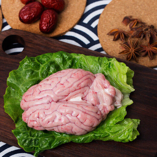 Pig brain flower pig brain large pig brain frozen fresh hot pot barbecue ingredients brain flower barbecue ingredients wholesale new year goods 32 pairs of pig brain