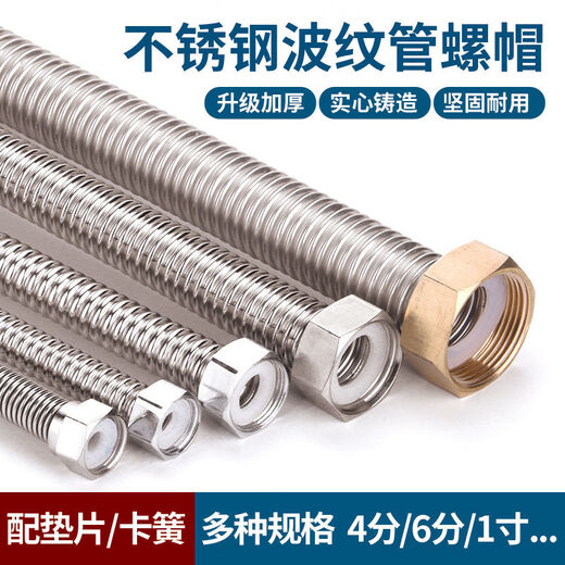 Yonghuan bellows nut 4 points 6 points 1 inch nut gas water heater water inlet pipe threaded joint 4 points 304 steel cap (with 16 tubes) 10 pieces (free 304 circlip gasket