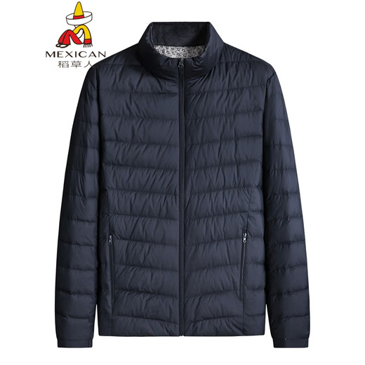 Scarecrow Plus Size Men's Down Jacket Fat Man Winter Lightweight Down Jacket Stand Collar White Duck Down Casual Top Light Green 2081/KBS 2XL Suitable for 140Jin Jin equals 0.5kg -150Jin Jin equals 0.5kg