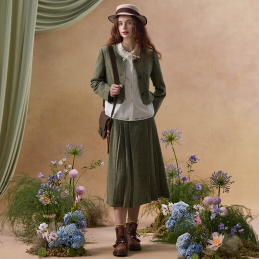 Wancaoyi (wancaoyi) 2026 spring new set H04510511 Army Green S