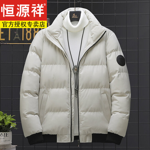 Hengyuanxiang белая куртка на утином пуху, мужская зимняя новая деловая повседневная утолщенная теплая бейсбольная куртка, мужская куртка, мужское пальто, стираный хлопок IEI-8668, черный M