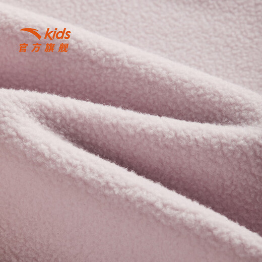 ANTA Children's Sweater Women's and Children's Clothing 2026 Spring New Year's Style Plus Velvet Warm Year of the Horse Red Skin Warm Velvet Pullover Lychee Pink-3 140