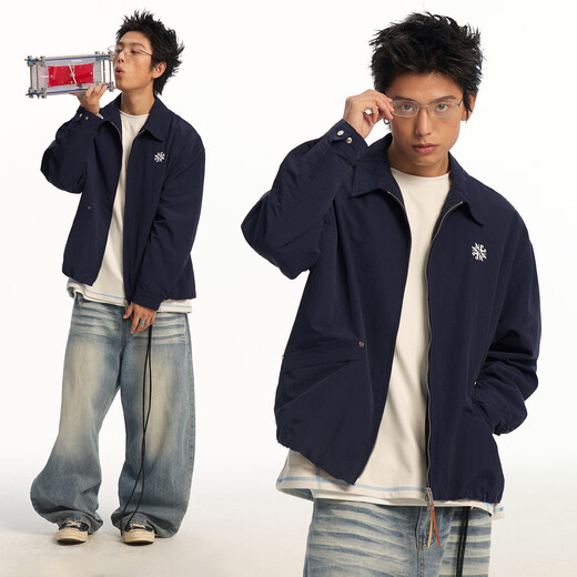 Jiangnan NewJNXS водоотталкивающая и износостойкая базовая рабочая куртка с объемной вышивкой, весенняя свободная и универсальная куртка фиолетового цвета S