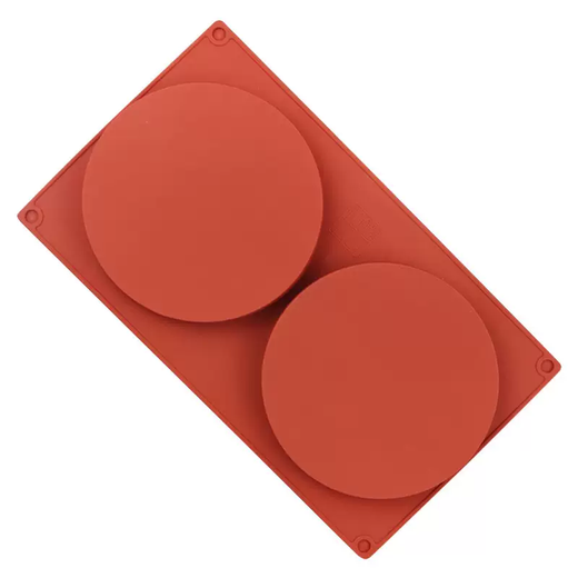 Yusenyi Bray Pudding Food Grade Inch Mold Silicone Inch Disk Baking Silicone Round Bray 64 High Temperature Resistant Mold Cake (about 4 inches) 6-connected disc silicone mold (diameter 9.6cm) brick red