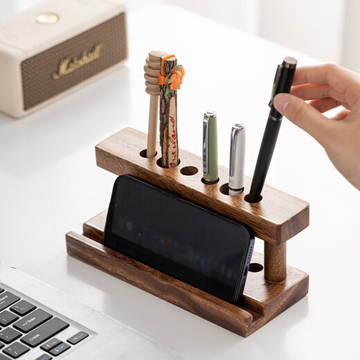 Pupan Walnut Tea Ceremony Six Gentlemen Storage Shelf Solid Wood Pen Holder Pen Holder Tea Ceremony Accessories Set Complete Collection of Tea Making Tools Walnut Wood-Multifunctional Tea Ceremony Rack