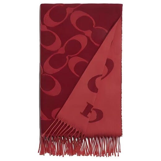 COACH tassel letter print wool scarf women's default F (one size fits all)