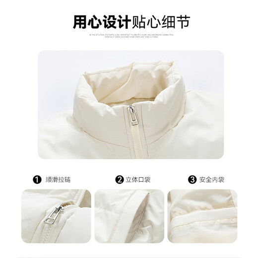 Jeanswest winter warm bread coat cotton coat for men and women 2025 new thickened versatile cotton jacket couple style cotton coat black solid color XL