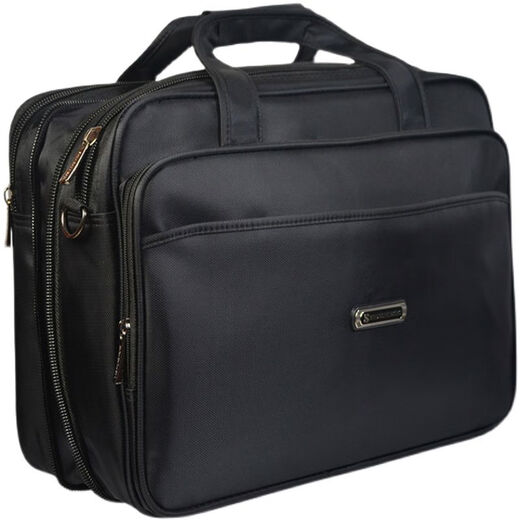 OTHER crossbody bag, Oxford cloth computer bag, business briefcase, handbag, large capacity shoulder bag, men's wear-resistant tool bag, black large size 17 inches, expandable to 43*32*16-20