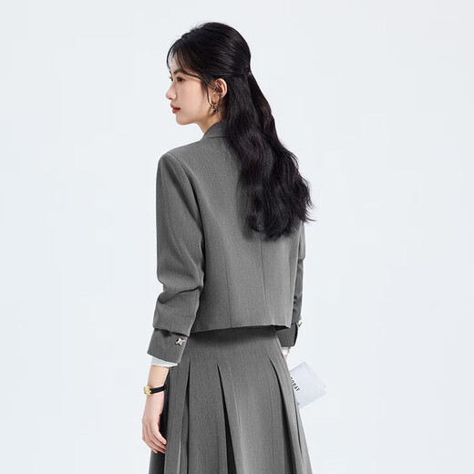 Formal suit for interview, small college student teacher wear, light workplace commuting professional suit skirt, black jacket + 2110 blue and white striped shirt + skirt L (recommended weight 106-118 Jin Jin equals about 0.5 kg)