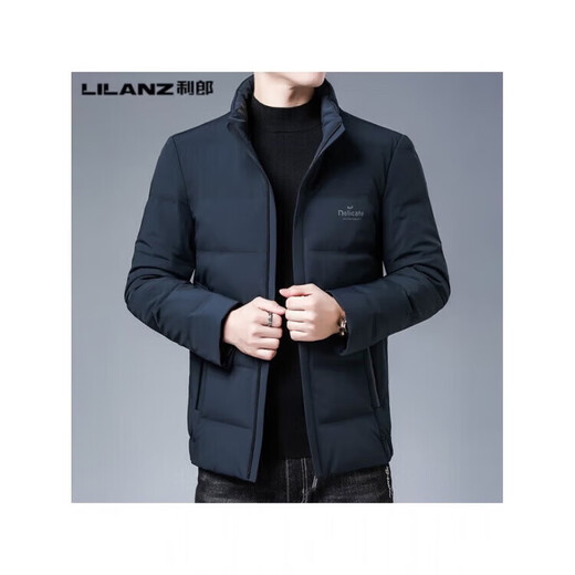 利郎（LILANZ）男装立领羽绒服冬季新款白鸭绒轻薄休闲男士加厚保暖外套 卡其色 L (175) 码(建议130-145斤)