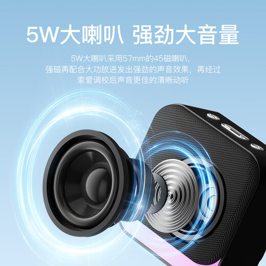 Sony Ericsson (soaiy) Bluetooth audio small outdoor portable plug-in card USB disk music player square dance high volume long battery life wireless small car audio-book singing player SD16 exclusive black