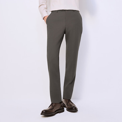 Angel Bird Suit Pants Men's Pants 2026 Shopping Mall Same Style Men's Business Formal Wear Gentleman Wedding Suit Pants Long Pants Suit Pants Gray Brown Strong Adhesive Solid Color 185B -185/90 / The trouser legs are not sealed and can be cut