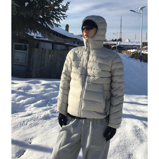Dylan Harper Beige Light Thin Rib Down Cotton Jacket Men's Winter Coldproof Jacket Cleanfit Short Cotton Jacket Beige Gray Upgrade S 80-100Jin Jin is equal to 0.5 kg
