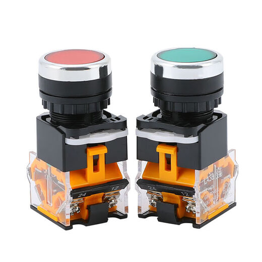 Button switch LA38-11BN power supply with self-locking round start stop self-reset point push type 22MM installation aperture red reset