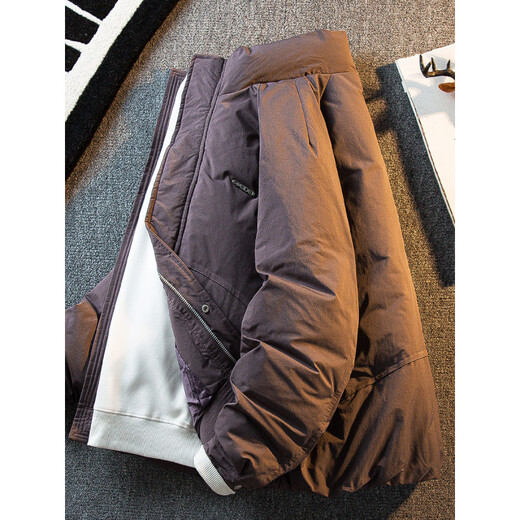 Playboy American Stand Collar Down Jacket Men's Winter Design Warm and Windproof Short Down Jacket Off-White XL (146-165Jin Jin equals 0.5kg)